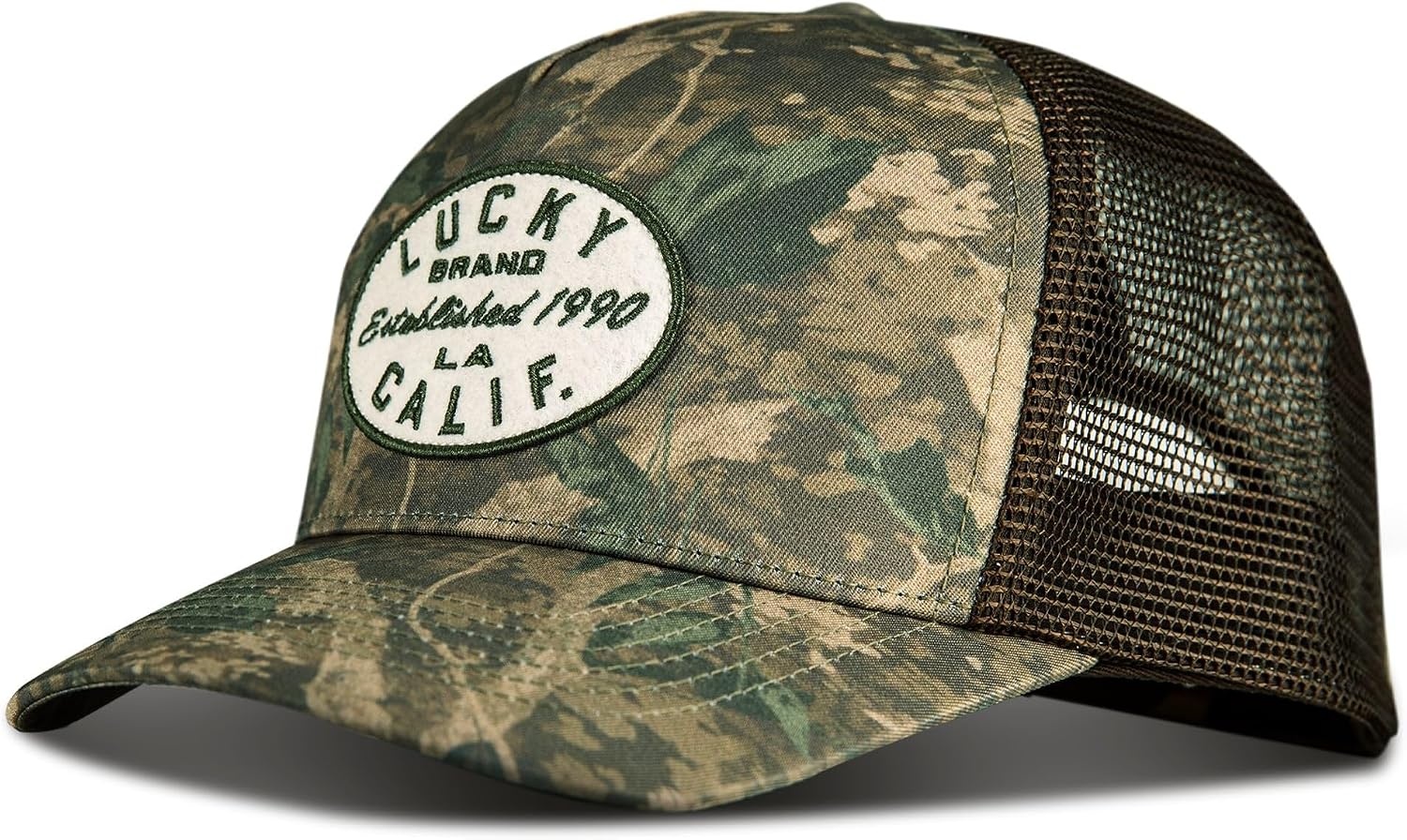 image:imageLucky Brand Trucker Hat Snapback Adjustable Mesh Back Retro Baseball Cap Golf Fishing American HeritageLa Patch Camo