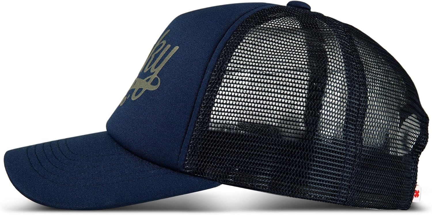 image:imageLucky Brand Trucker Hat Snapback Adjustable Mesh Back Retro Baseball Cap Golf Fishing American HeritageLucky Print Navy