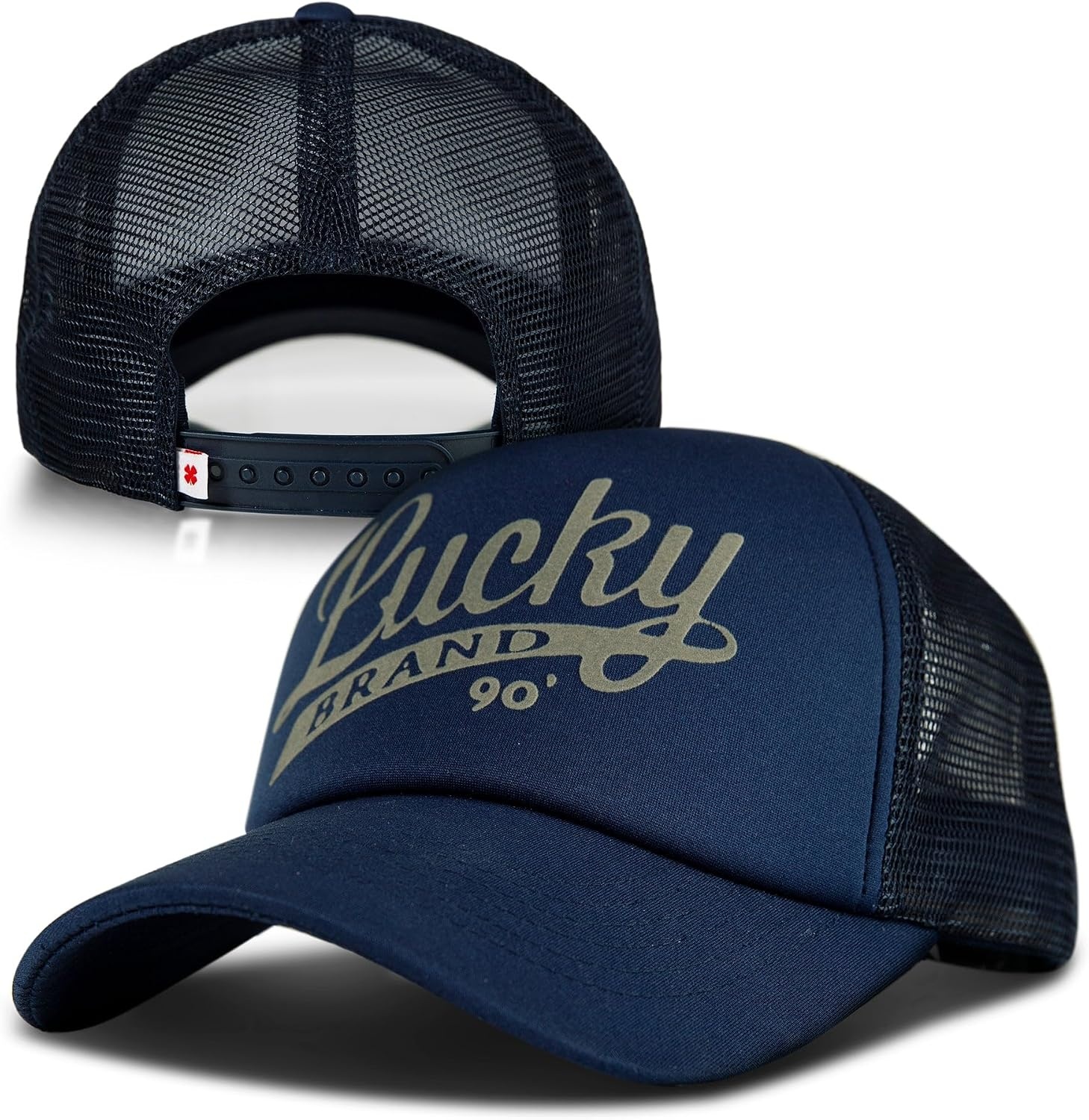 image:imageLucky Brand Trucker Hat Snapback Adjustable Mesh Back Retro Baseball Cap Golf Fishing American HeritageLucky Print Navy