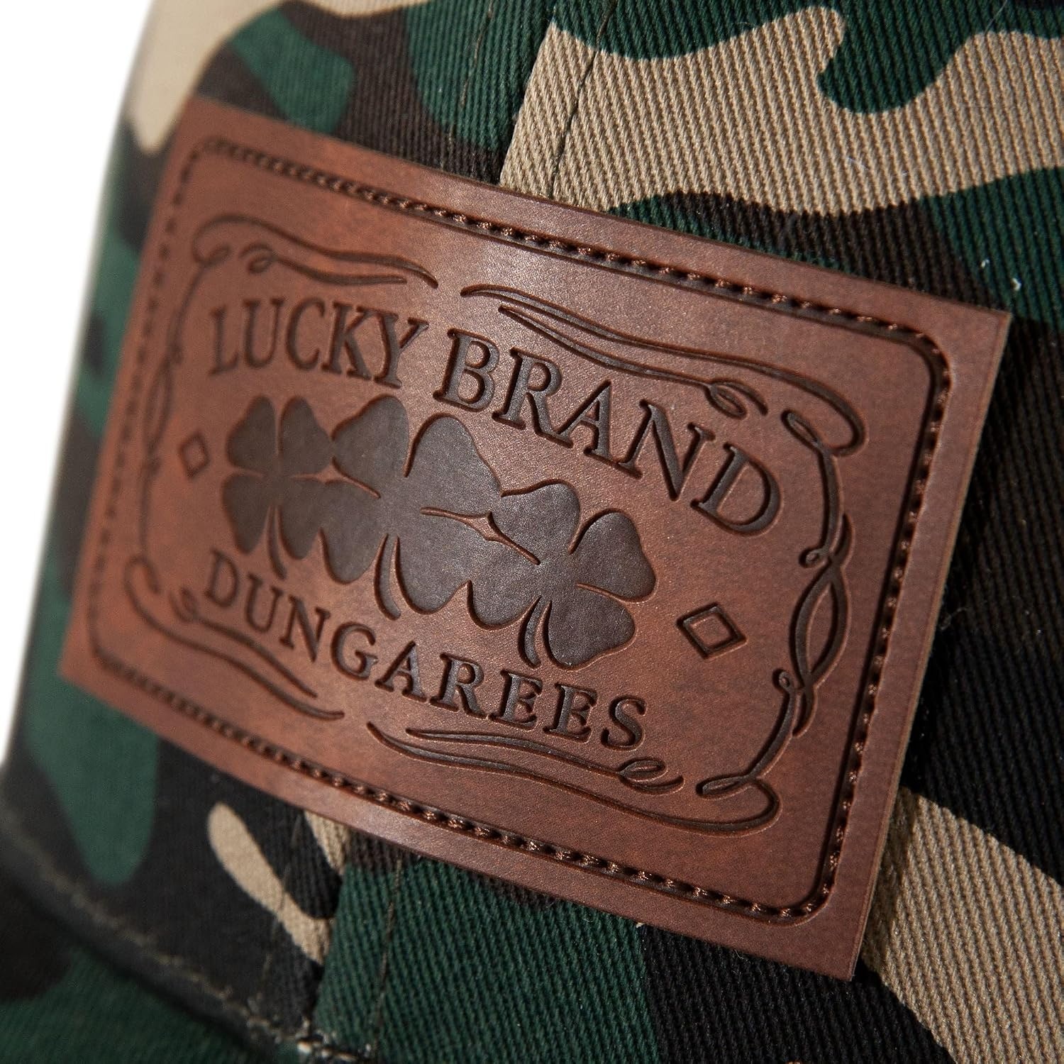 image:imageLucky Brand Trucker Hat Snapback Adjustable Mesh Back Retro Baseball Cap Golf Fishing American HeritageMesh Leather Patch Camo