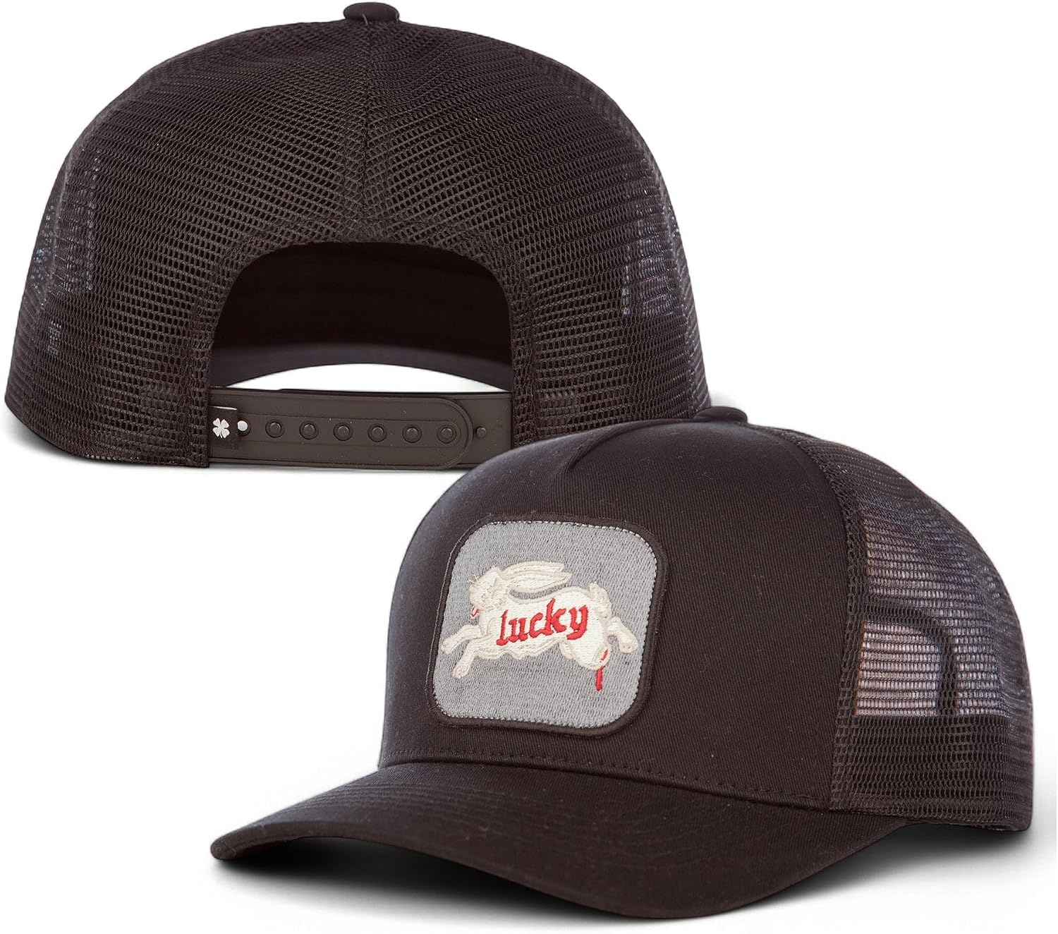 image:imageLucky Brand Trucker Hat Snapback Adjustable Mesh Back Retro Baseball Cap Golf Fishing American HeritageRabbit Foot Black