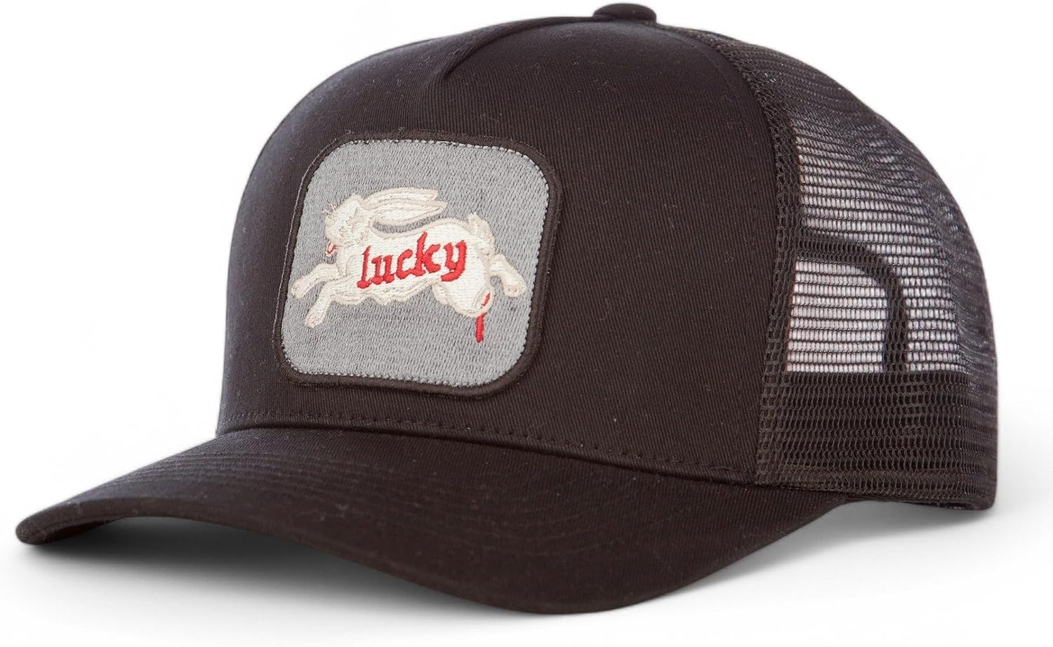 image:imageLucky Brand Trucker Hat Snapback Adjustable Mesh Back Retro Baseball Cap Golf Fishing American HeritageRabbit Foot Black