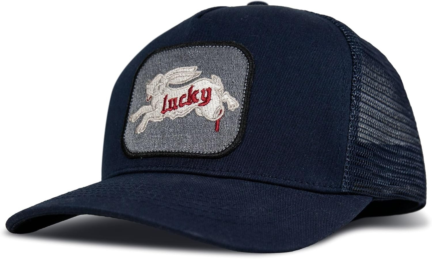 image:imageLucky Brand Trucker Hat Snapback Adjustable Mesh Back Retro Baseball Cap Golf Fishing American HeritageRabbit Foot Navy