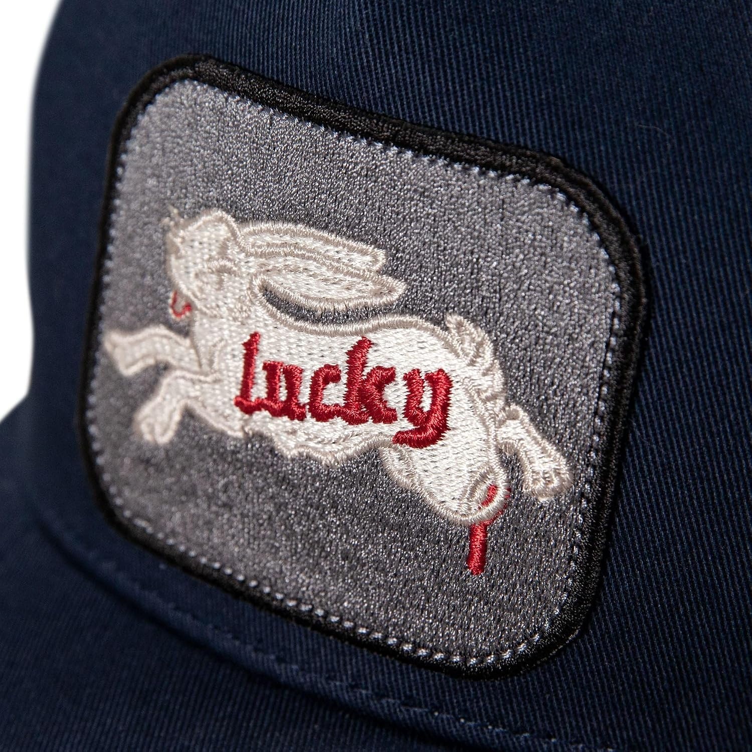 image:imageLucky Brand Trucker Hat Snapback Adjustable Mesh Back Retro Baseball Cap Golf Fishing American HeritageRabbit Foot Navy