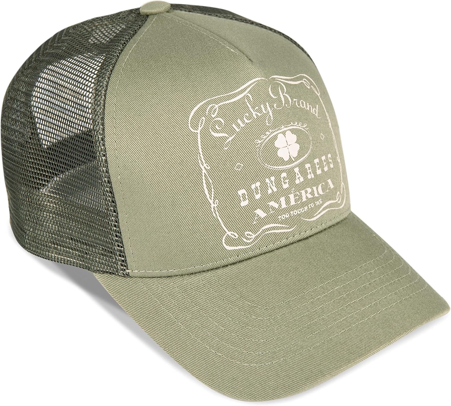 image:imageLucky Brand Trucker Hat Snapback Adjustable Mesh Back Retro Baseball Cap Golf Fishing American HeritageVintage Trucker Moss