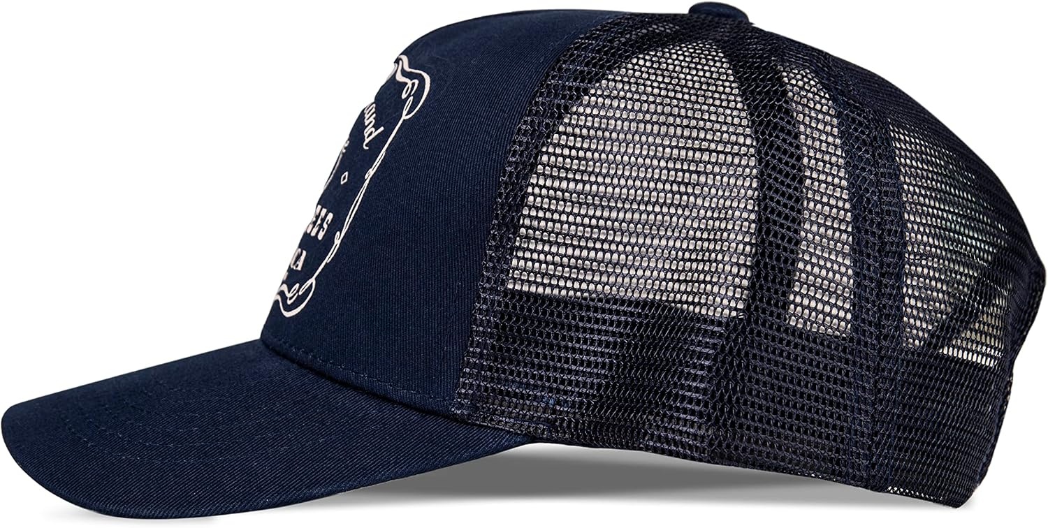 image:imageLucky Brand Trucker Hat Snapback Adjustable Mesh Back Retro Baseball Cap Golf Fishing American HeritageVintage Trucker Navy