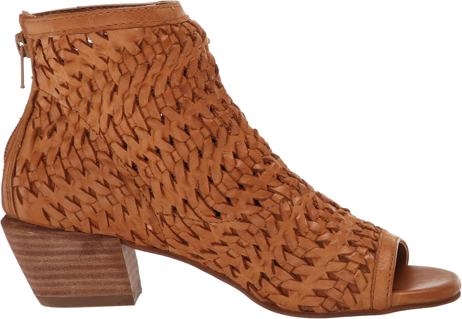 image:imageLucky Brand Womens Mofira Woven Peep Toe BootieTan
