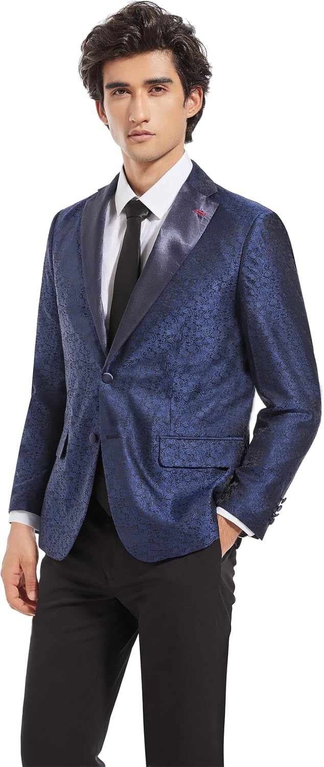 image:imageLucky Paisley Dinner Jacket Skinny Fit Two Button Closure Notched Lapel