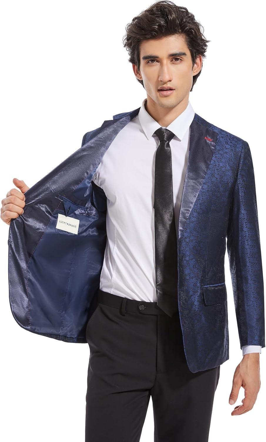 image:imageLucky Paisley Dinner Jacket Skinny Fit Two Button Closure Notched Lapel