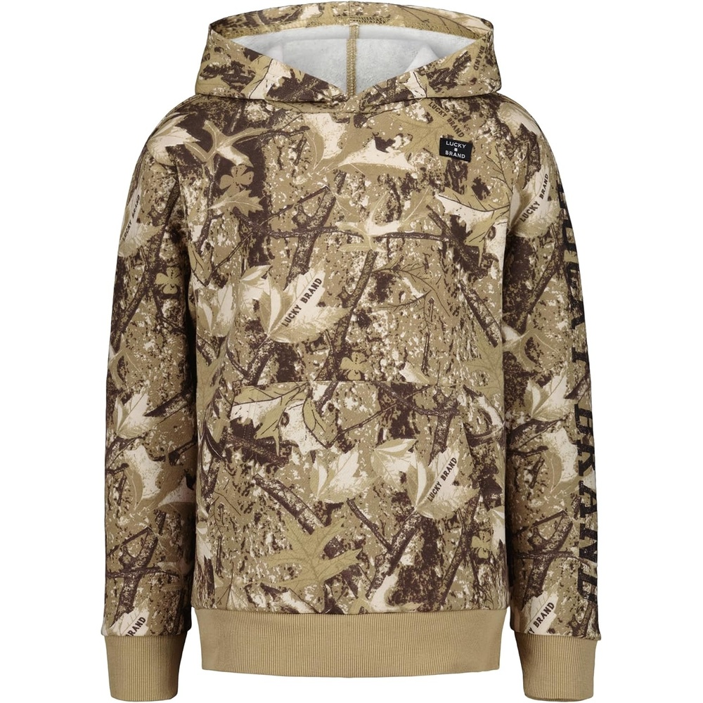 image:imageLucky Brand Boys Long Sleeve Fleece Pullover Hoodie Comfortable Relaxed Fit With Kangaroo PocketsKelp Forest Camo