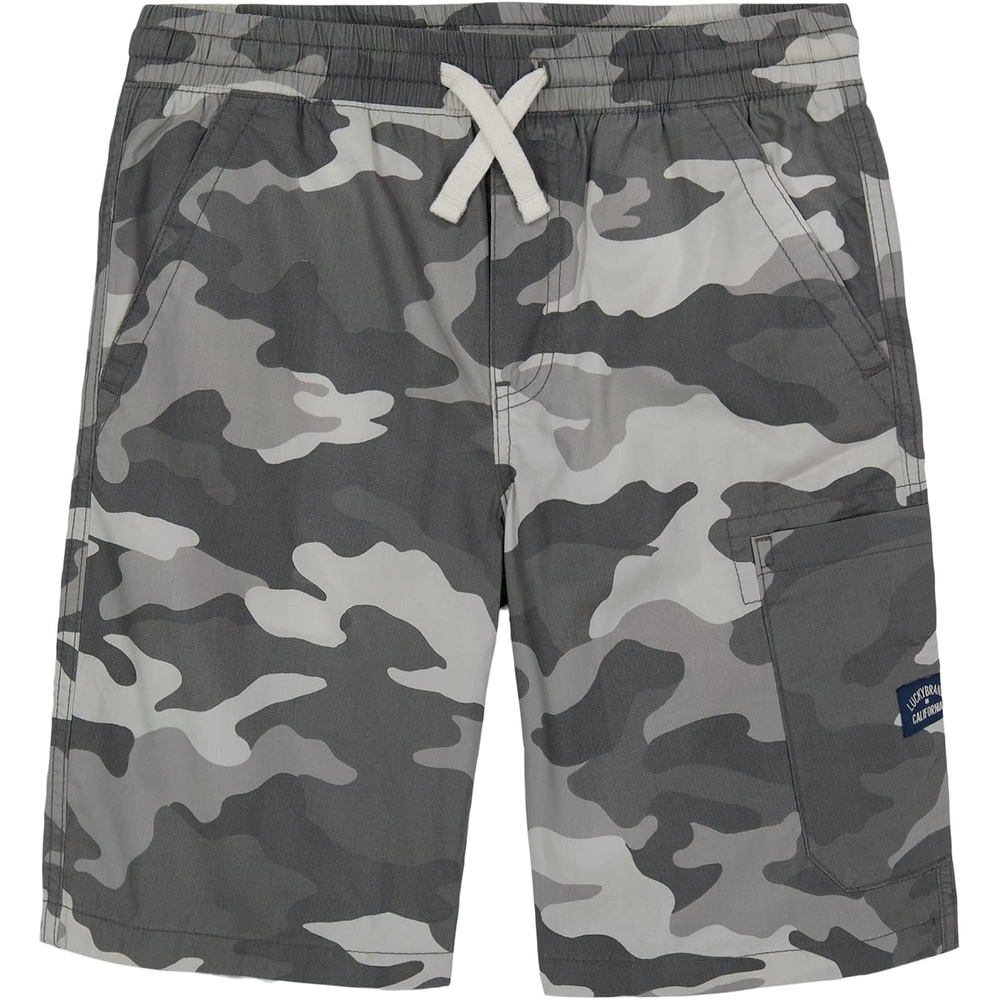image:imageLucky Brand Boys Pullon Cargo Shorts Drawstring ClosureFaded Black Camo