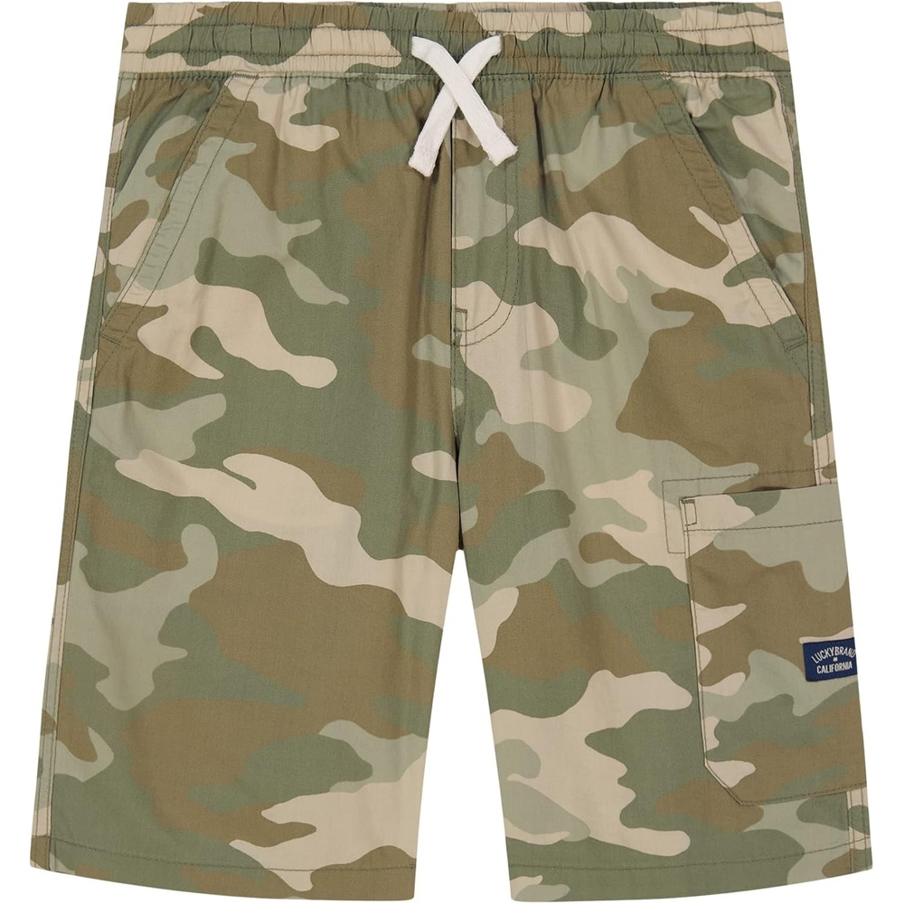 image:imageLucky Brand Boys Pullon Cargo Shorts Drawstring ClosureTea Camo