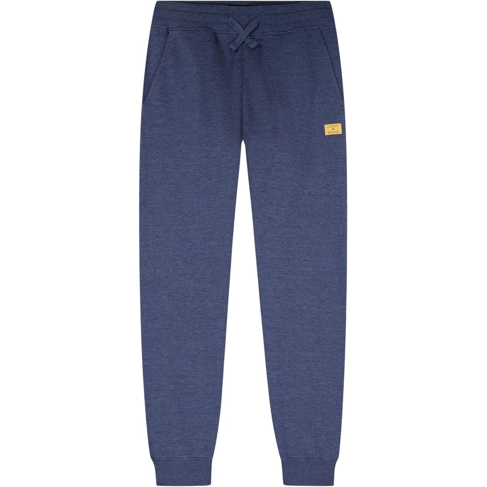 image:imageLucky Brand Boys Pullon Fleece Jogger Sweatpant Drawstring ClosureDark Denim Heather
