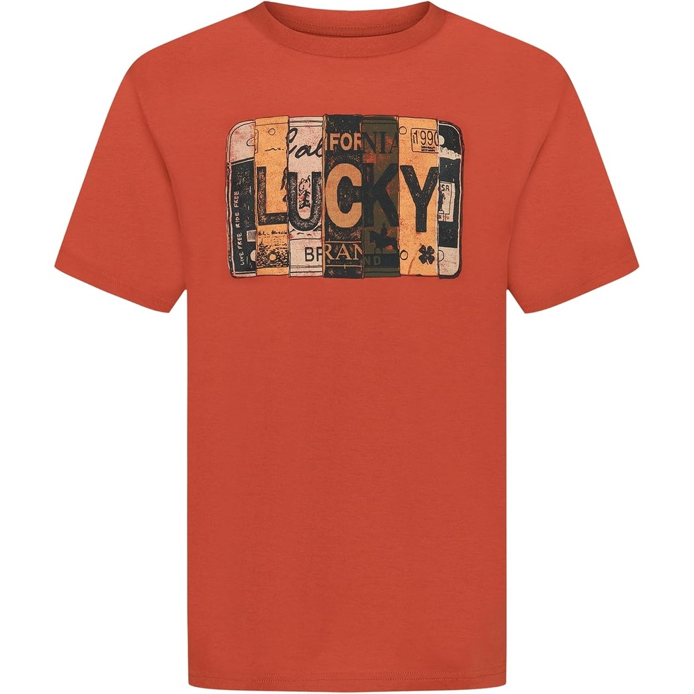 image:imageLucky Brand Boys Short Sleeve Graphic Crew Neck TShirt Soft Comfortable Relaxed FitCali Plate Hot Sauce