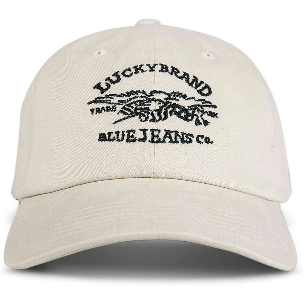 image:imageLucky Brand Classic Cotton Adjustable Dad Hat Baseball Cap Golf Fishing Low Profile 5 Panel DesignBlue Jeans Co Cream