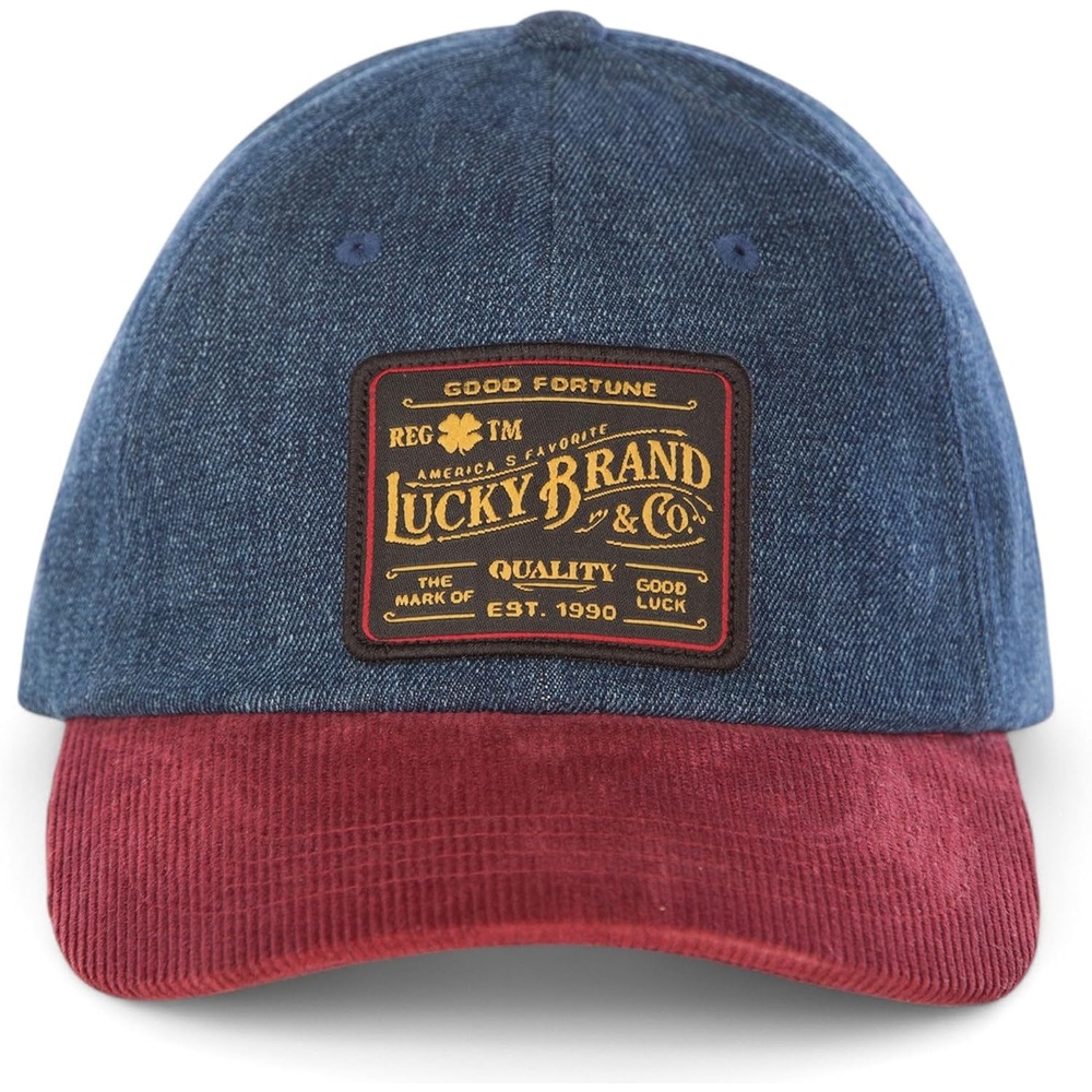 image:imageLucky Brand Classic Cotton Adjustable Dad Hat Baseball Cap Golf Fishing Low Profile 5 Panel DesignVintage Denim Red
