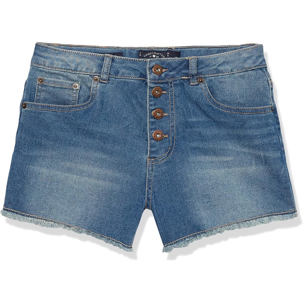 image:imageLucky Brand Girls Cuffed Jean Shorts Stretch Denim with 5 Pockets Mid to High Rise WaistAda High Waist