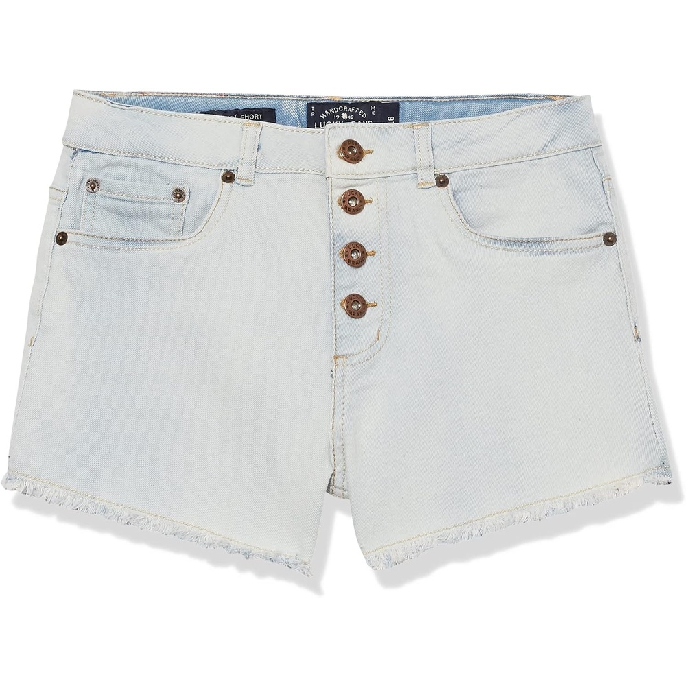 image:imageLucky Brand Girls Cuffed Jean Shorts Stretch Denim with 5 Pockets Mid to High Rise WaistBella High Waist