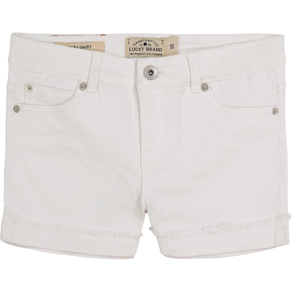 image:imageLucky Brand Girls Cuffed Jean Shorts Stretch Denim with 5 Pockets Mid to High Rise WaistJenna Bright White