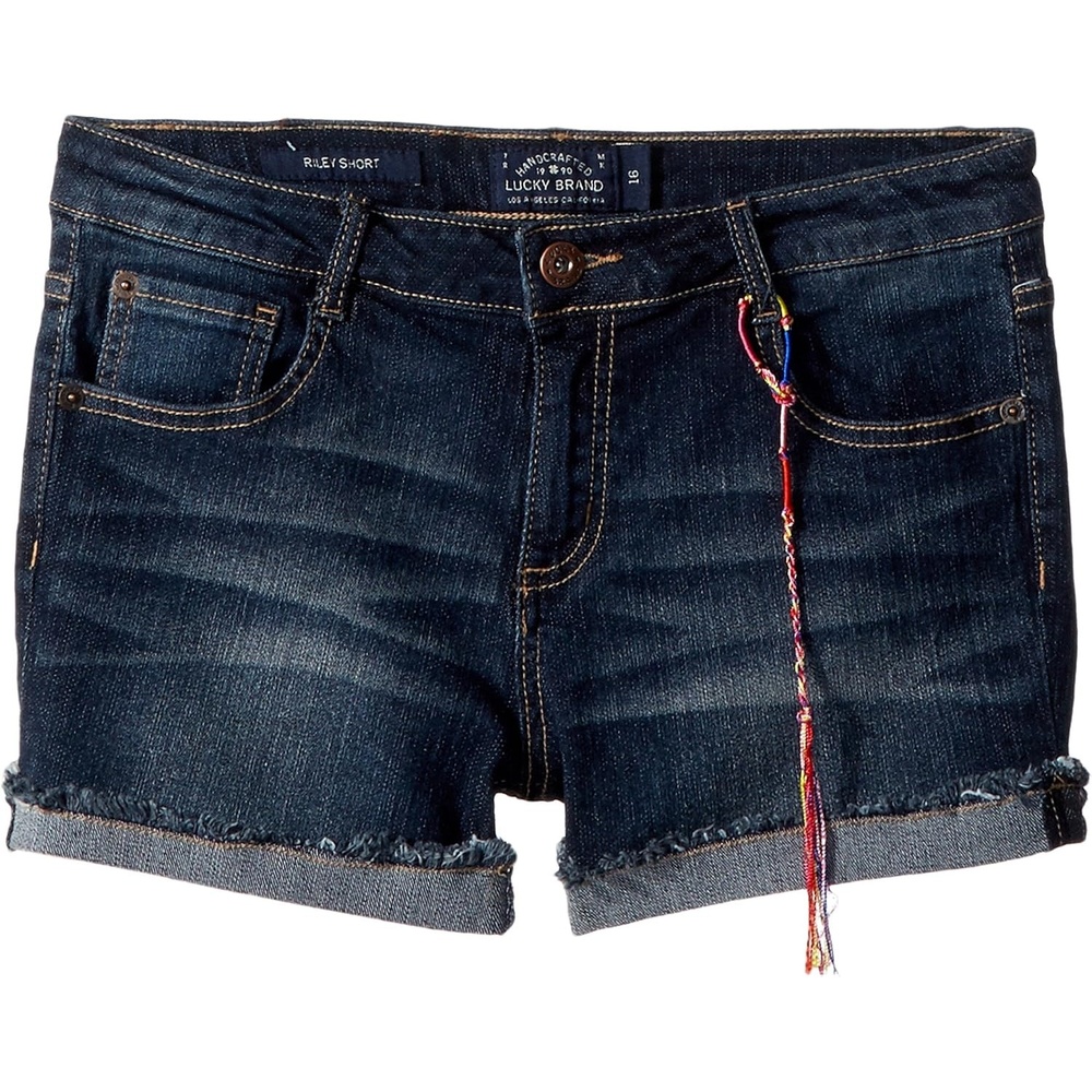 image:imageLucky Brand Girls Cuffed Jean Shorts Stretch Denim with 5 Pockets Mid to High Rise WaistRiley Barrier