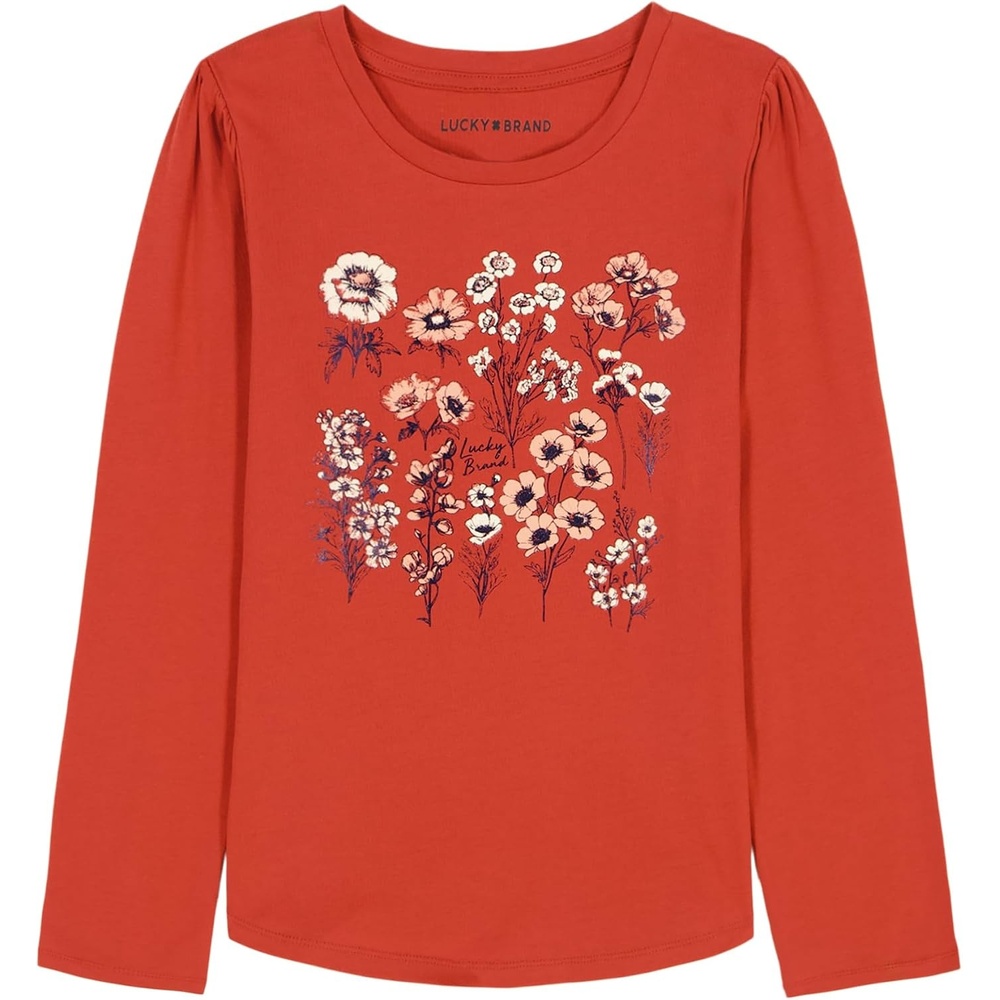 image:imageLucky Brand Girls Long Sleeve Graphic TShirt Tagless Cotton Tee with Fun DesignsBossa Nova Botanical