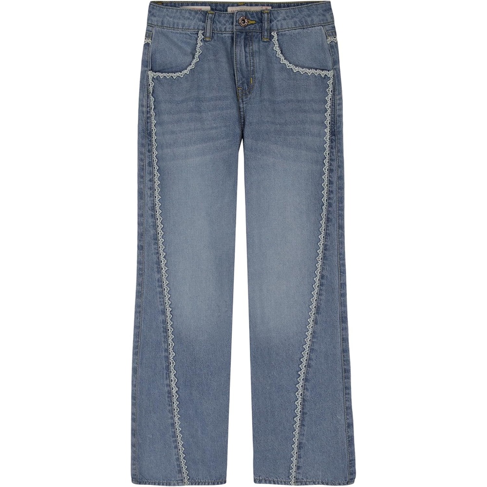 image:imageLucky Brand Girls Mid Rise Flare Stretch Denim Jean Zipper Fly amp Button ClosureEyelet Christi Wash