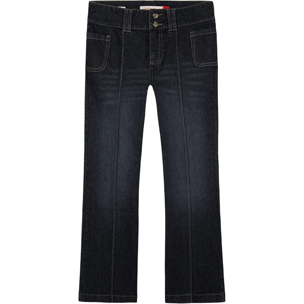 image:imageLucky Brand Girls Mid Rise Flare Stretch Denim Jean Zipper Fly amp Button ClosurePatch Barrier Wash