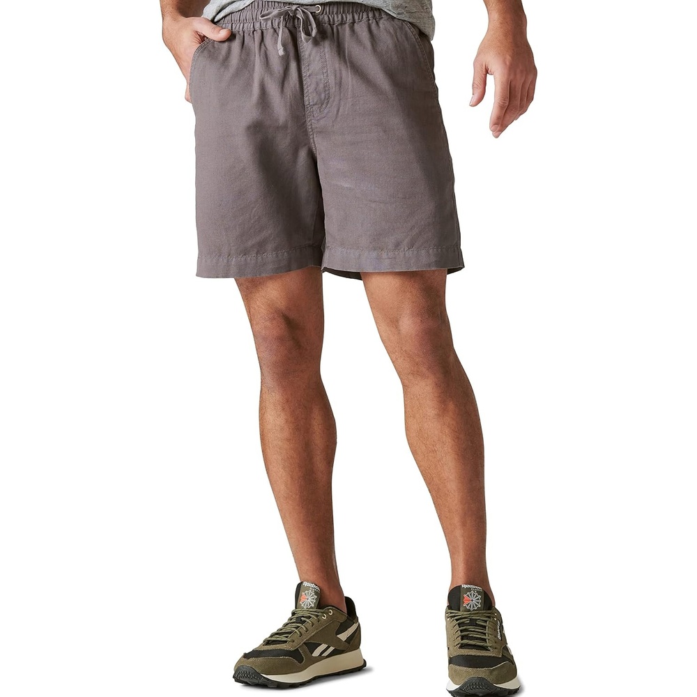 image:imageLucky Brand Mens 7 Pull Up Linen ShortBlackened Pearl