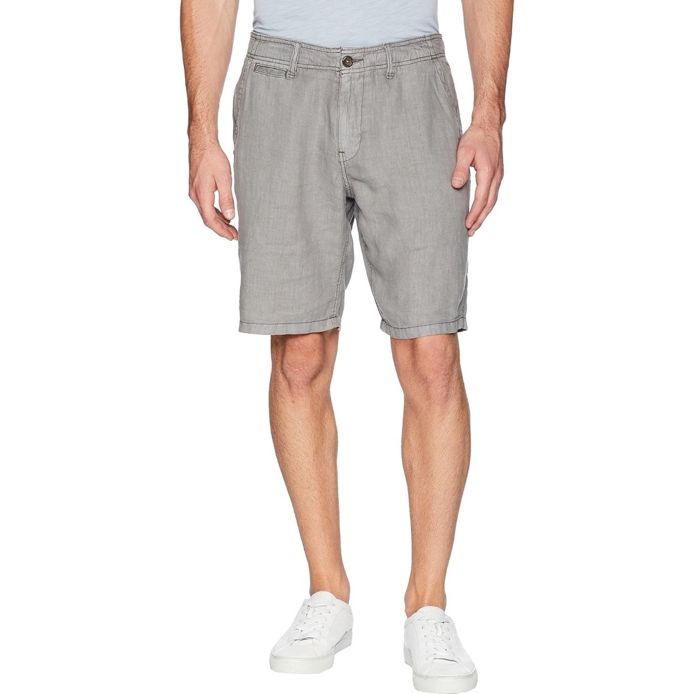 image:imageLucky Brand Mens 9 Laguna Linen Flat Front ShortCharcoal Grey