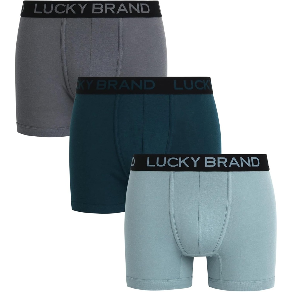 image:imageLucky Brand Mens Boxer Briefs 3 Pack Soft Stretch Cotton Boxer Briefs for Men w Contour Pouch 5 Inseam Mens UnderwearSmoked PearlGreyLead