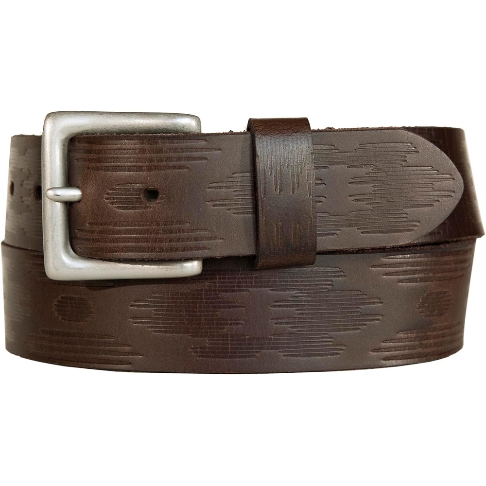 image:imageLucky Brand Mens Genuine Leather Belt Classic Casual Everyday Western American Heritage Metal BuckleAztec Embossed Brown