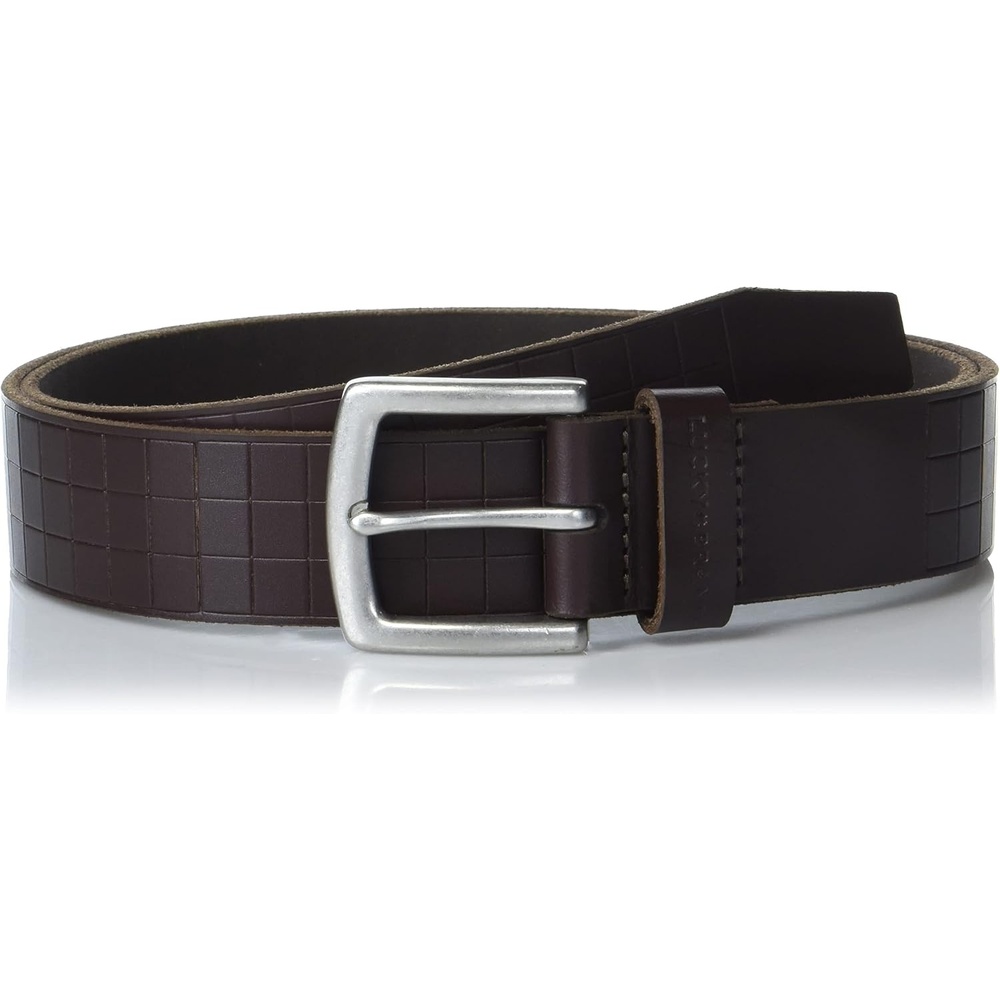 image:imageLucky Brand Mens Genuine Leather Belt Classic Casual Everyday Western American Heritage Metal BuckleGrid Tooled Embossed Brown