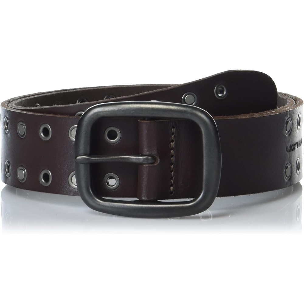 image:imageLucky Brand Mens Genuine Leather Belt Classic Casual Everyday Western American Heritage Metal BuckleGrommet and Stud Brown