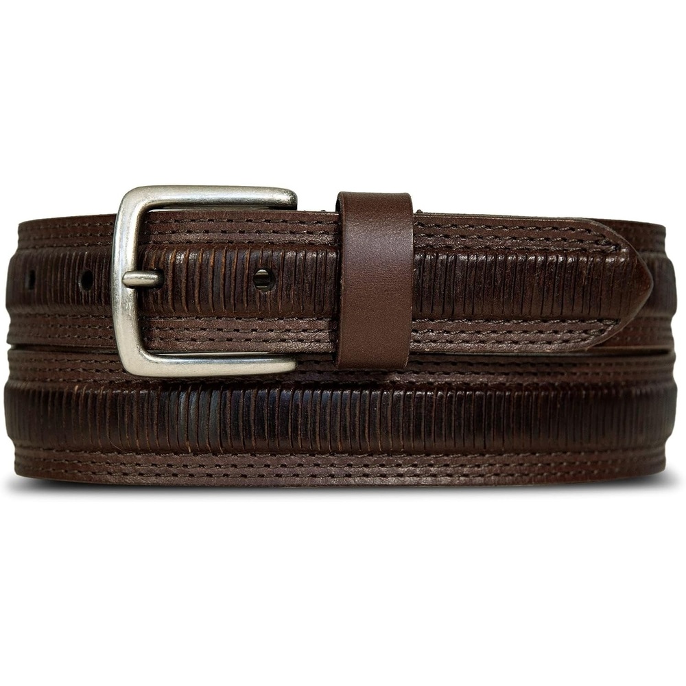 image:imageLucky Brand Mens Genuine Leather Belt Classic Casual Everyday Western American Heritage Metal BuckleStitched Brown