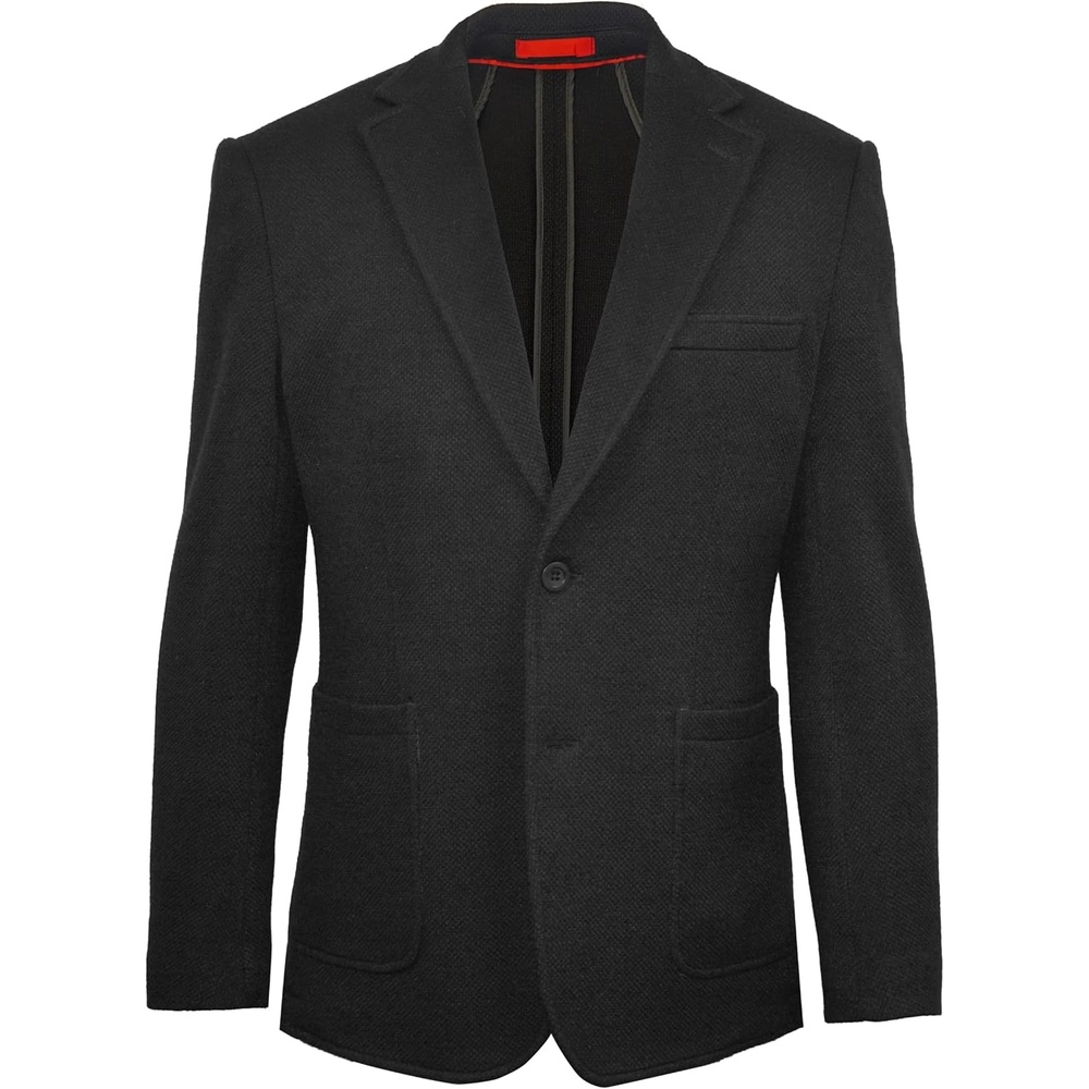 image:imageLucky Brand Mens Grey Solid Sport Coat Slim Fit Unstructured 2Button Notch Collar Patch Pockets Side Vents