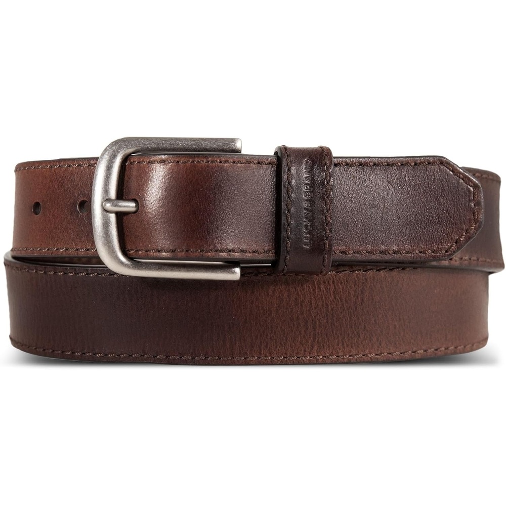 image:imageLucky Brand Mens Jeans Leather Belt Classic Casual Dress Everyday American Heritage Genuine Leather Metal BuckleDistressed Leather Brown