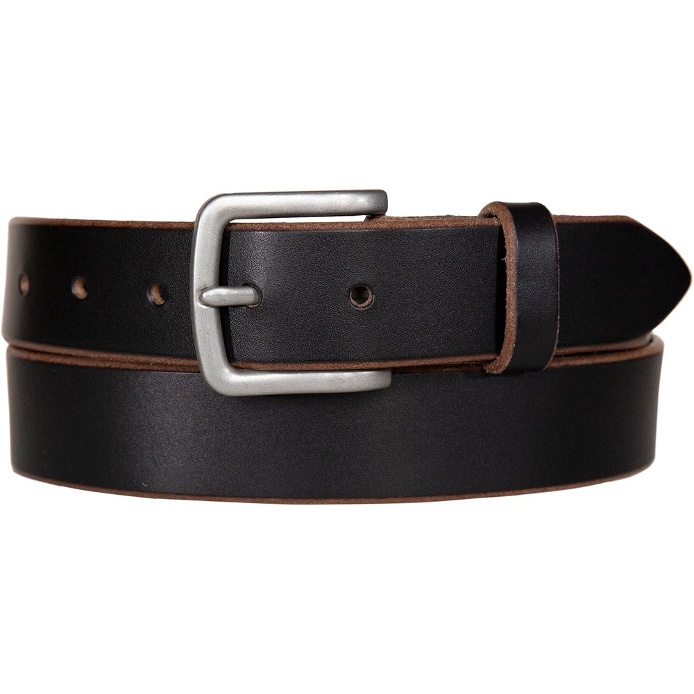 image:imageLucky Brand Mens Jeans Leather Belt Classic Casual Dress Everyday American Heritage Genuine Leather Metal BuckleRaw Edge Black