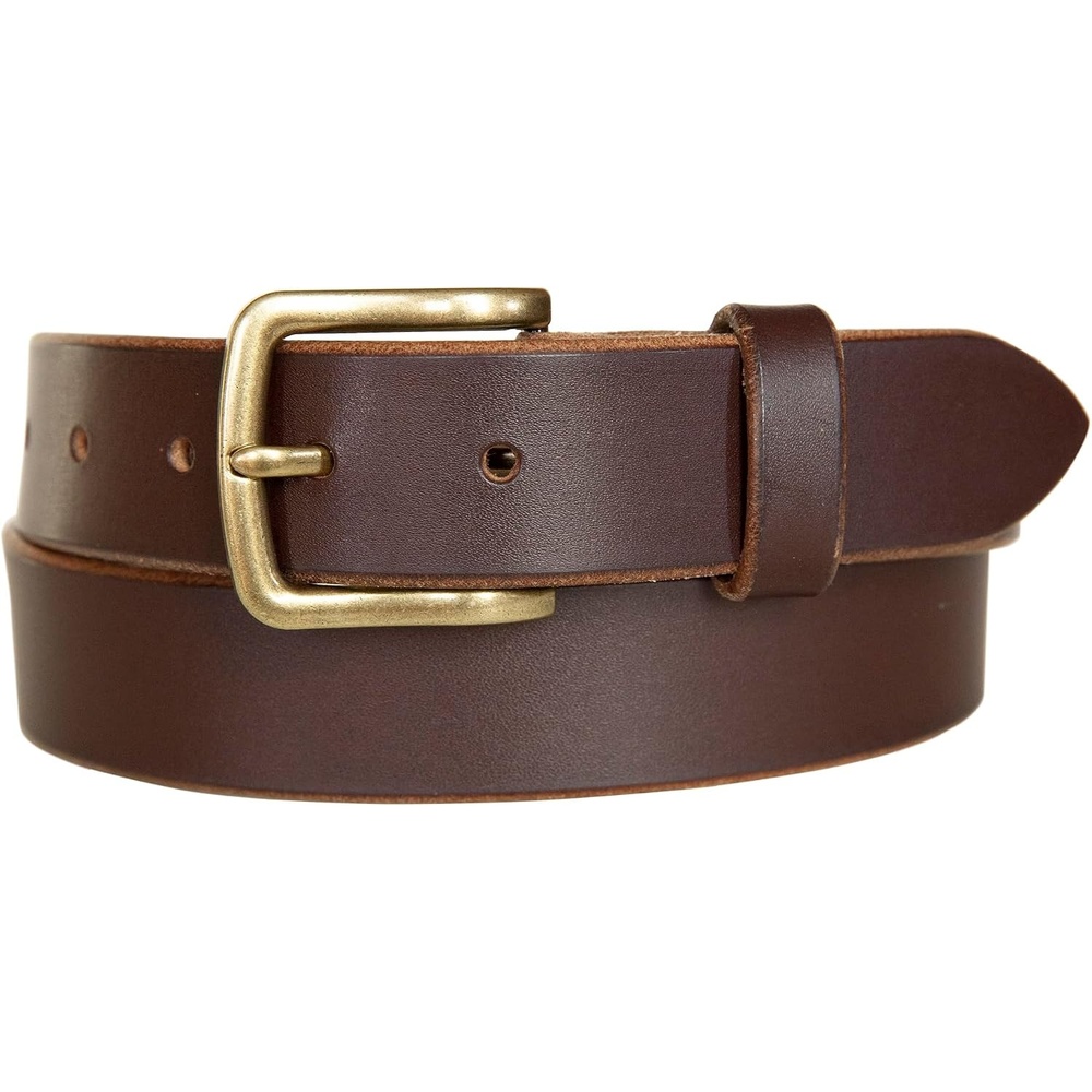 image:imageLucky Brand Mens Jeans Leather Belt Classic Casual Dress Everyday American Heritage Genuine Leather Metal BuckleRaw Edge Brown