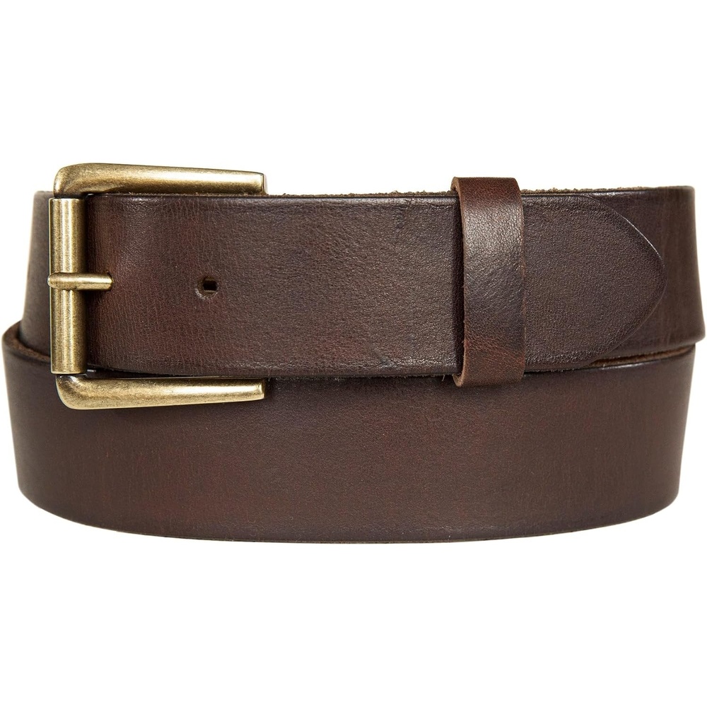image:imageLucky Brand Mens Jeans Leather Belt Classic Casual Dress Everyday American Heritage Genuine Leather Metal BuckleRoller Buckle With Rivets Brown