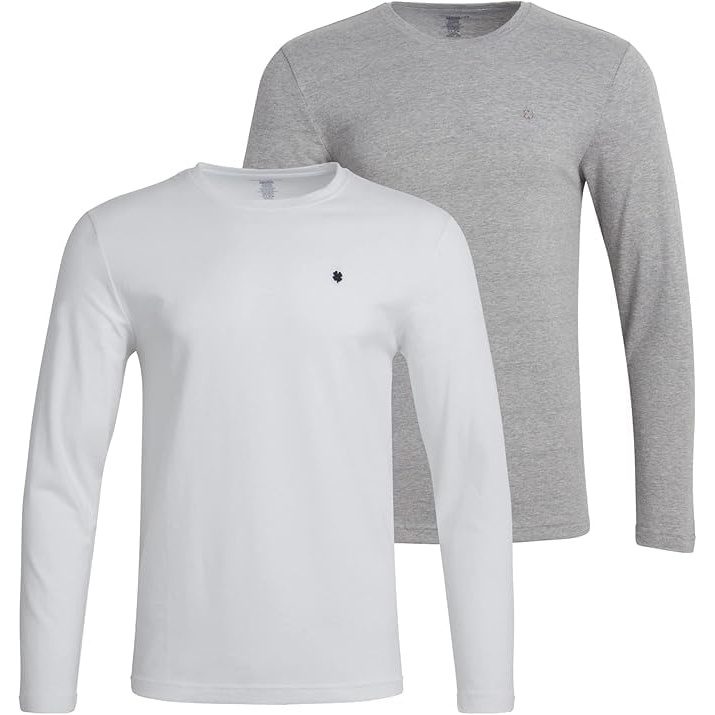 image:imageLucky Brand Mens Long Sleeve Tee Shirts 2 Pack Cotton Blend Shirts Upgrade your everyday essentials with the Lucky Brand Mens Long Sleeve Tee Shirts 2Pack these full sleeve tshirts men areWhiteHeather Grey
