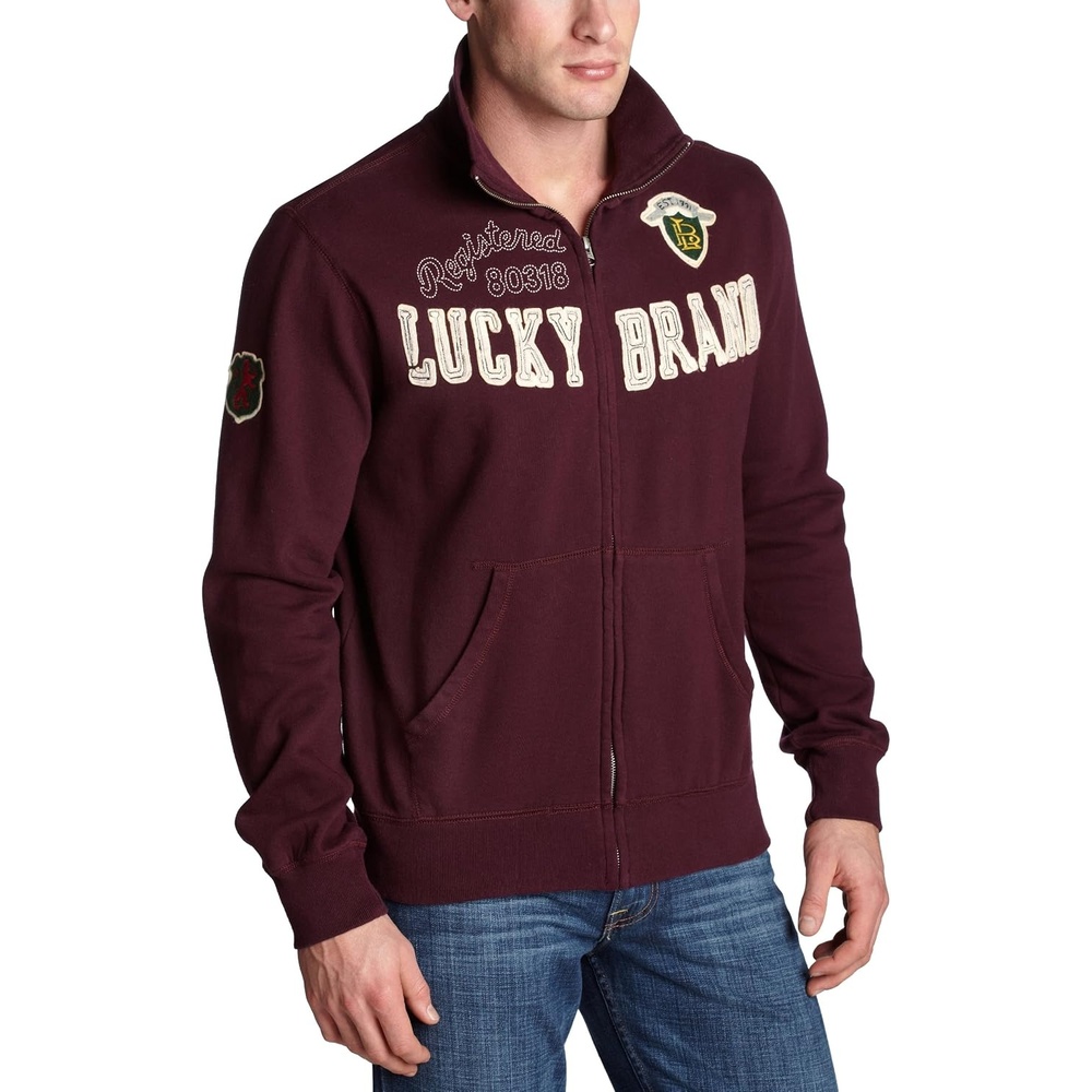 image:imageLucky Brand Mens Long Sleeve Track JacketAntique Burgandy