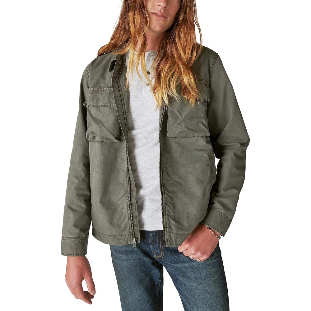 image:imageLucky Brand Mens Lucky Brand Mens Fleece Lined Shirt JacketRaven