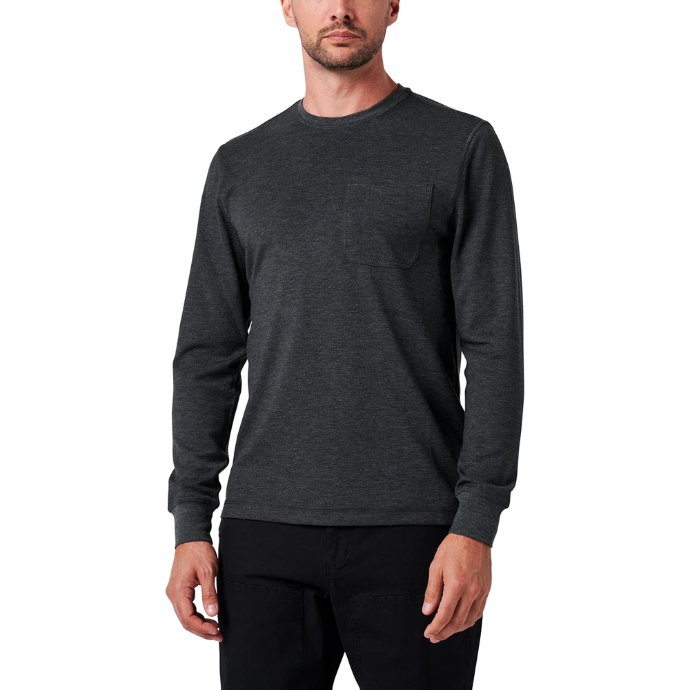 image:imageLucky Brand Mens Mens Long Sleeve Performance Pocket TShirtCharcoal Hthr