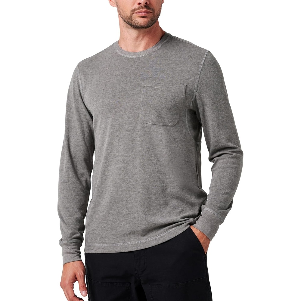 image:imageLucky Brand Mens Mens Long Sleeve Performance Pocket TShirtGrey Hthr