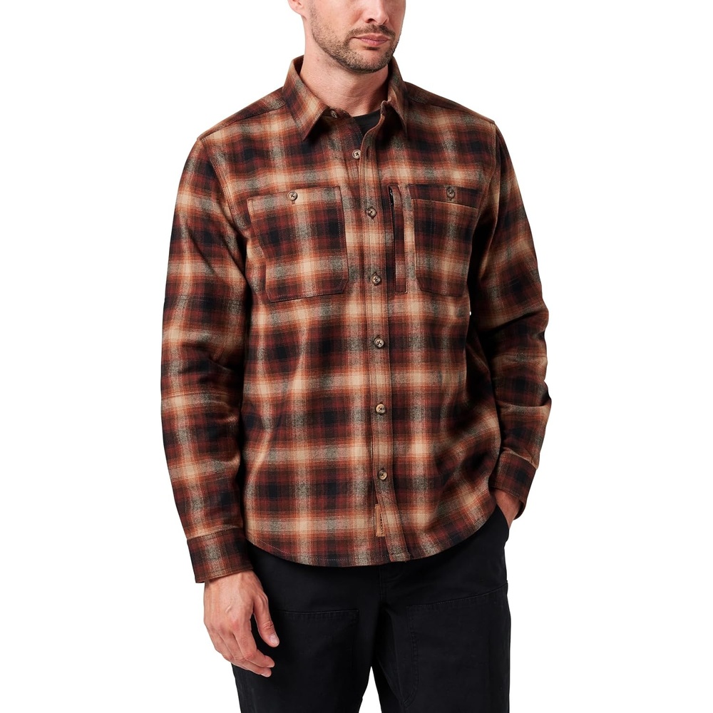 image:imageLucky Brand Mens Mens Long Sleeve River Yarn Dyed Plaid Flannel ShirtBitter Chocolate