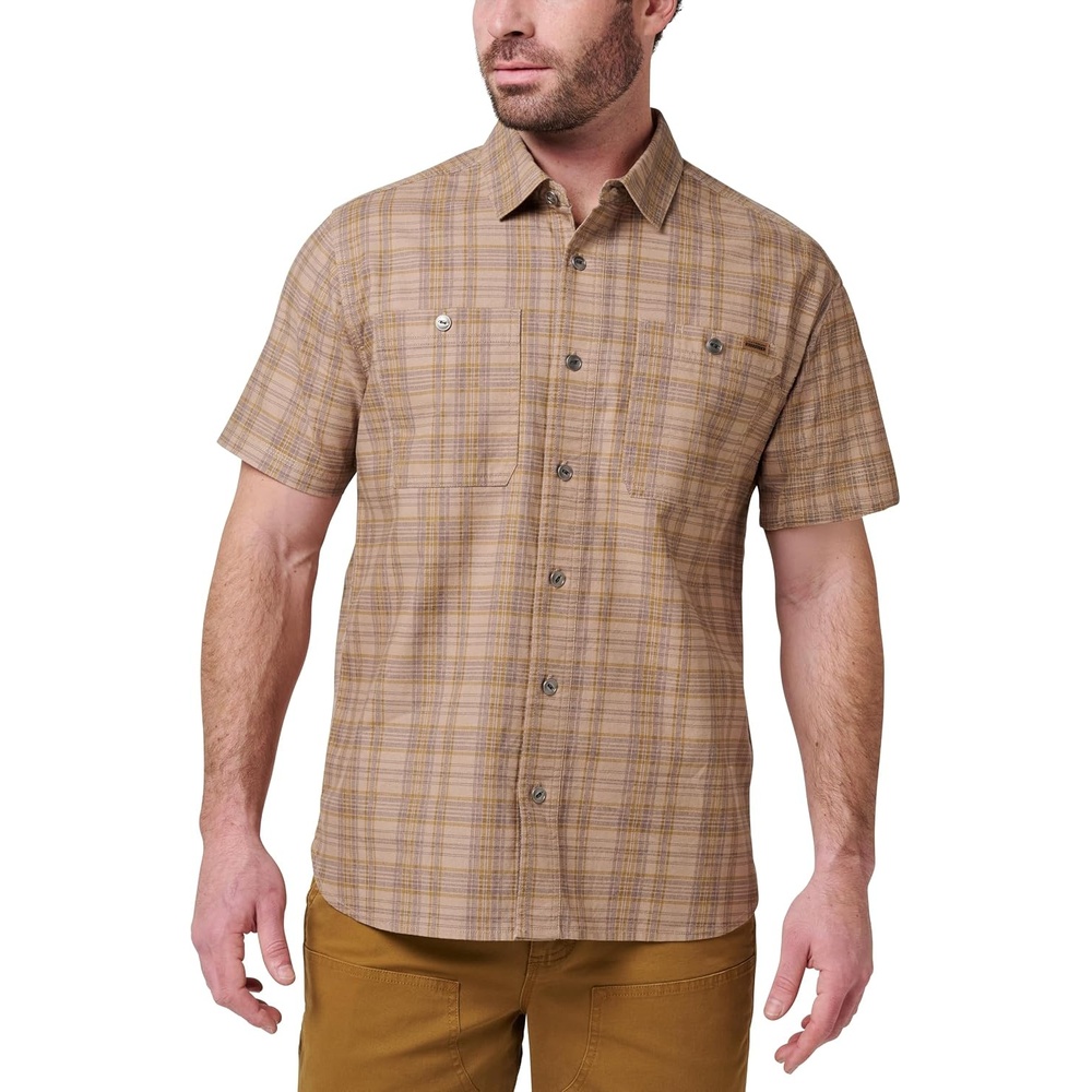 image:imageLucky Brand Mens Mens Short Sleeve Printed Plaid Work ShirtMink