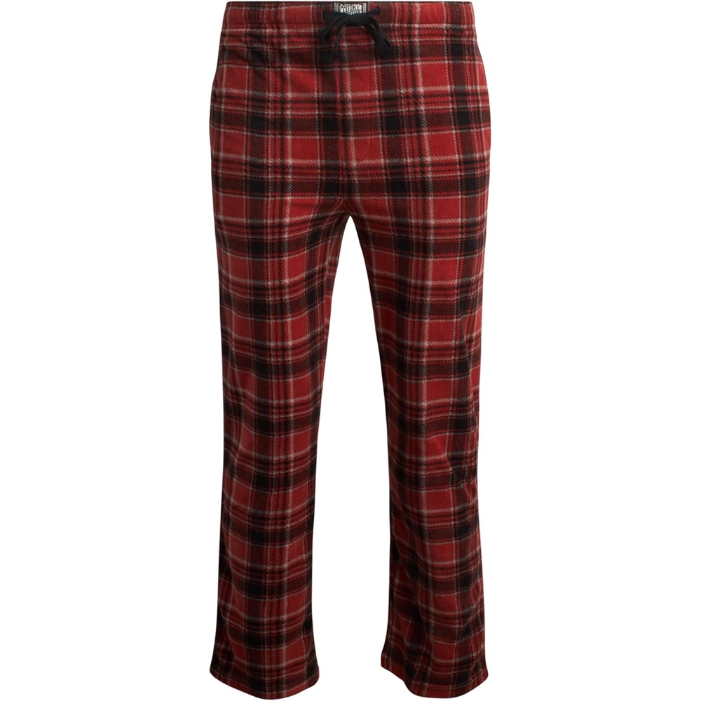 image:imageLucky Brand Mens Pajama Pants 30 Inseam Lightweight Fleece Plaid Pants for Men Classic Lounge PJ Sleepwear BottomsRed Ochre