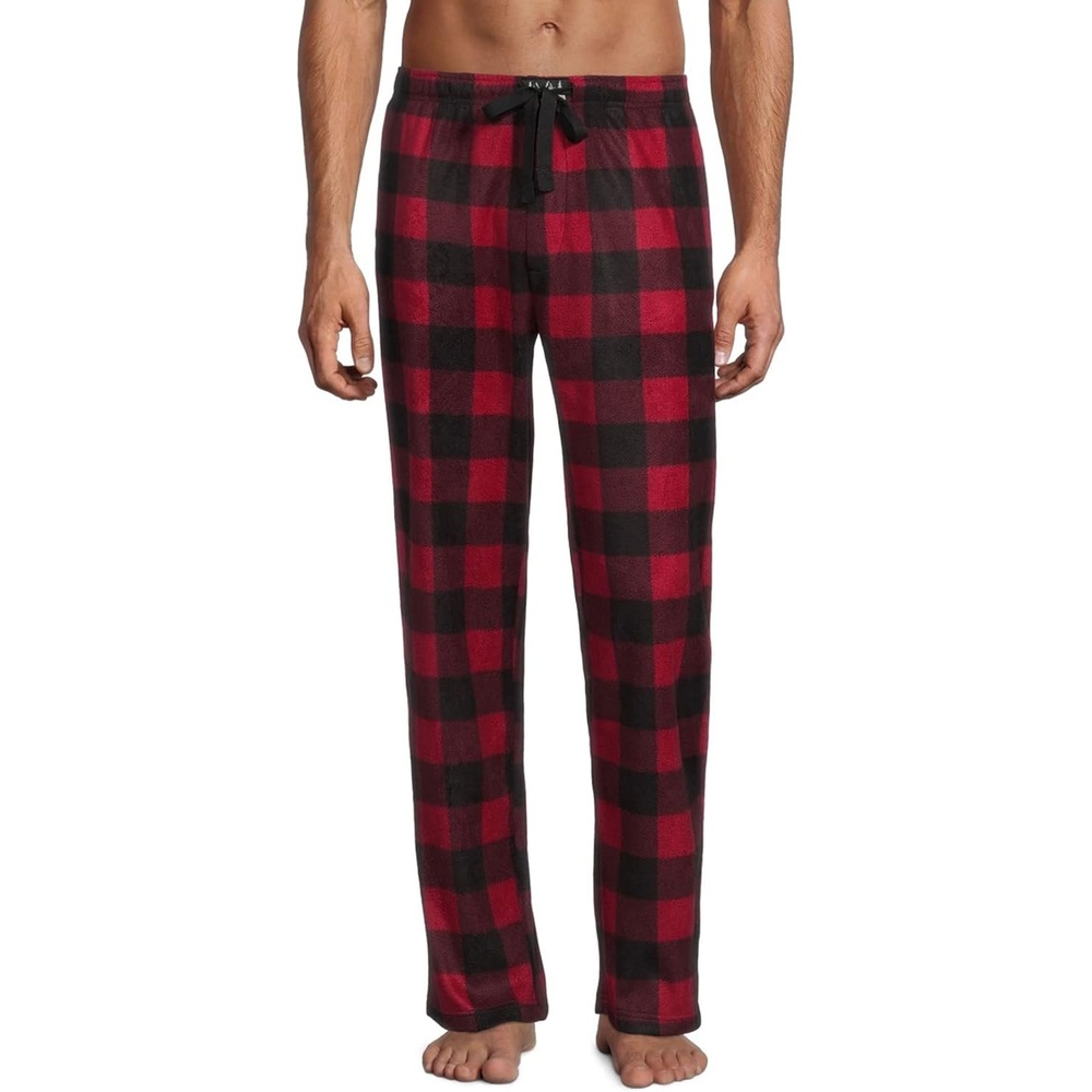image:imageLucky Brand Mens Pajama Pants 30 Inseam Lightweight Fleece Plaid Pants for Men Classic Lounge PJ Sleepwear BottomsRed Print