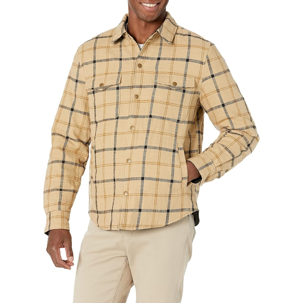 image:imageLucky Brand Mens Reversible Shirt JacketBeige Multi