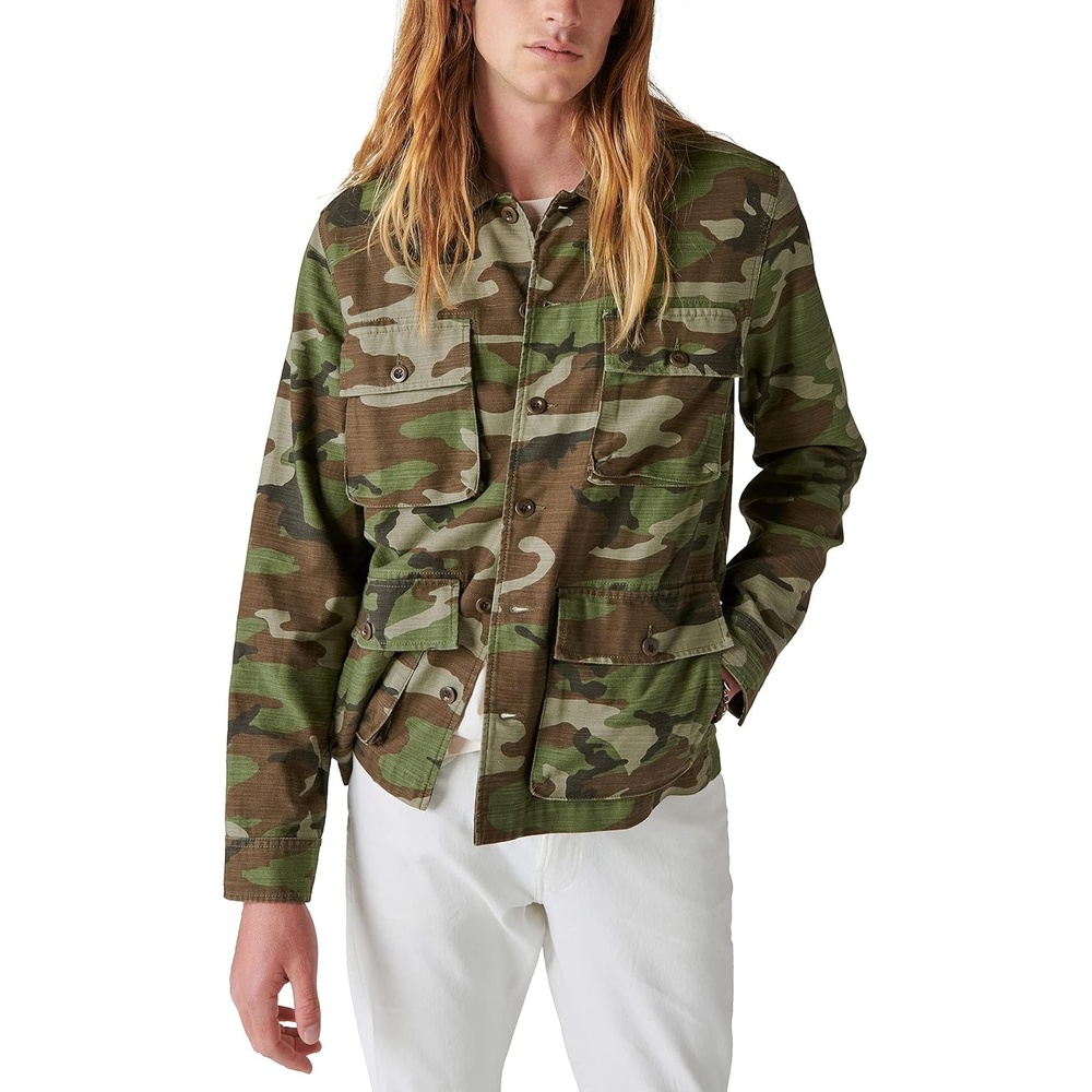 image:imageLucky Brand Mens Slub Twill Military JacketCamo
